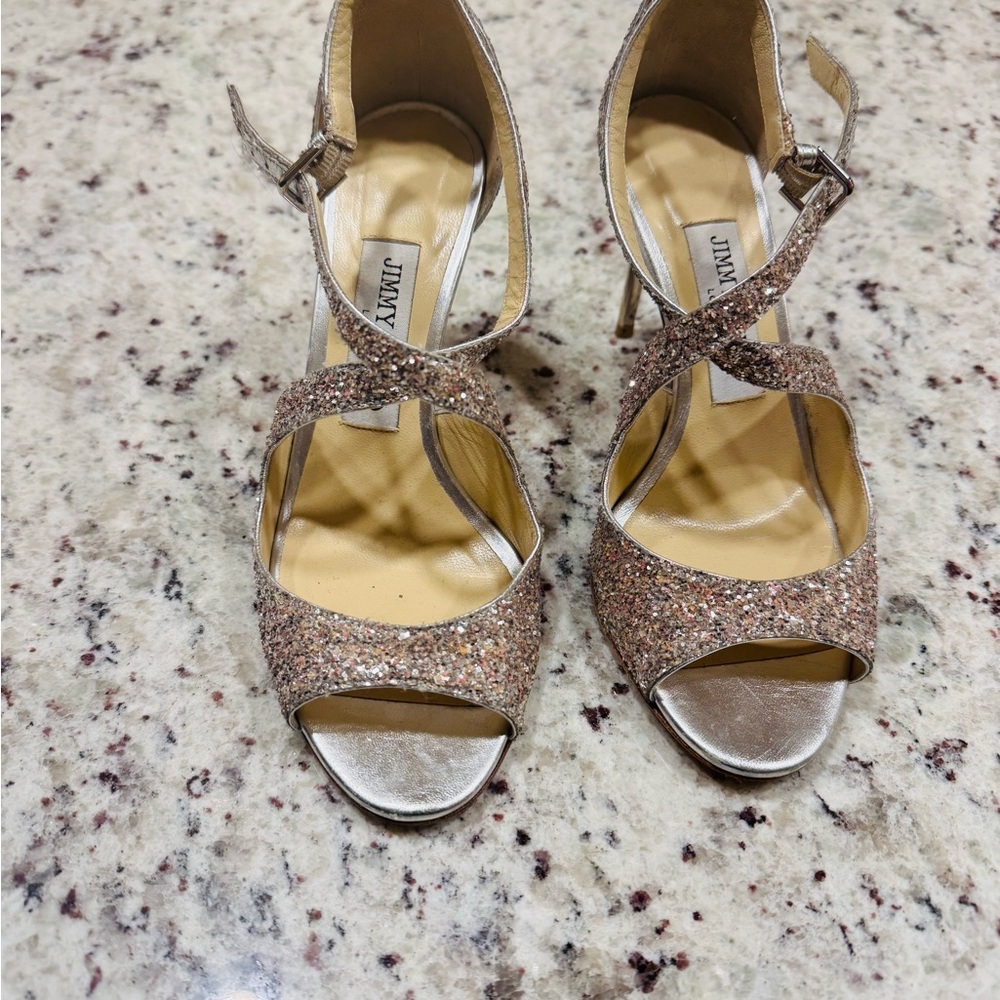 Jimmy Choo Women's Sparkling Heels - Gold and Silver
